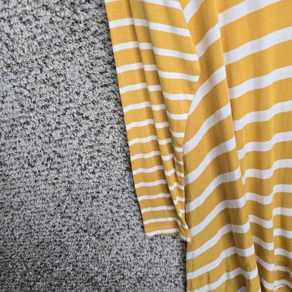Matilda Jane Top Womens Large Yellow Striped Stretch Tunic Long Sleeve Casual - Picture 3 of 7